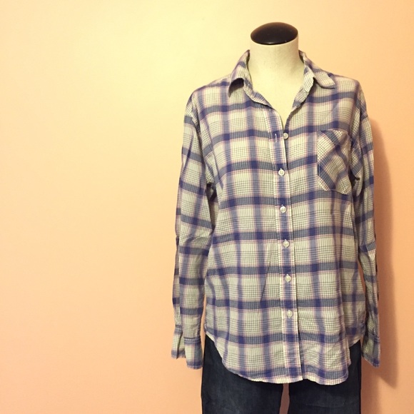 📦 MOVING SALE 🚛 AEO super soft plaid button down🔮 Sz Small - Picture 2 of 8